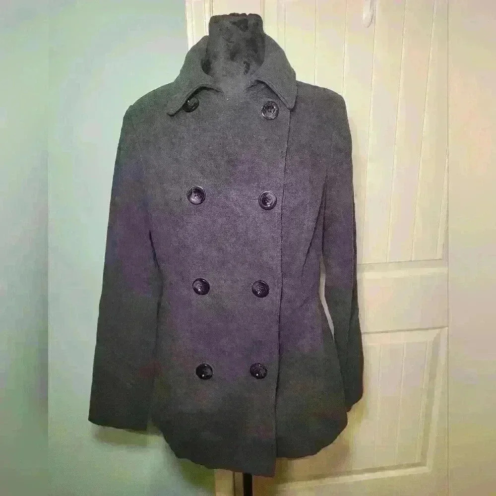 Faded glory pea coat button up size m
